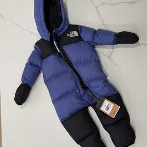 The North Face Baby Snowsuit in Blue and Black 6-12 months